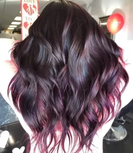 violet brunette brunette hair ideas 261x300 - جدیدترین انواع رنگ و مش